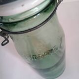 Old jar the ideal green glass