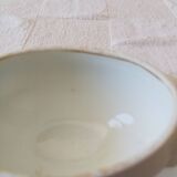 Ancien Moutardier ou saucière faïence vintage blanche