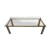 Brass and glass coffee table