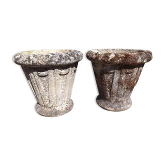 Pair of vases in stone of 19th century Dordogne