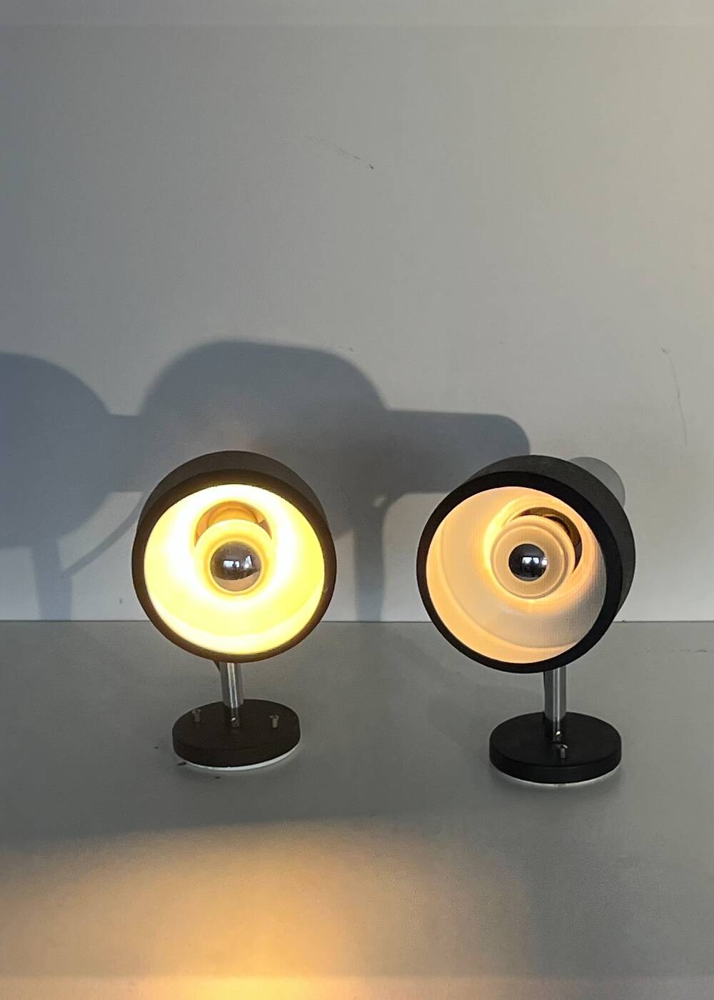 Pair of 50s Disderot Delmas spotlights in modernist style