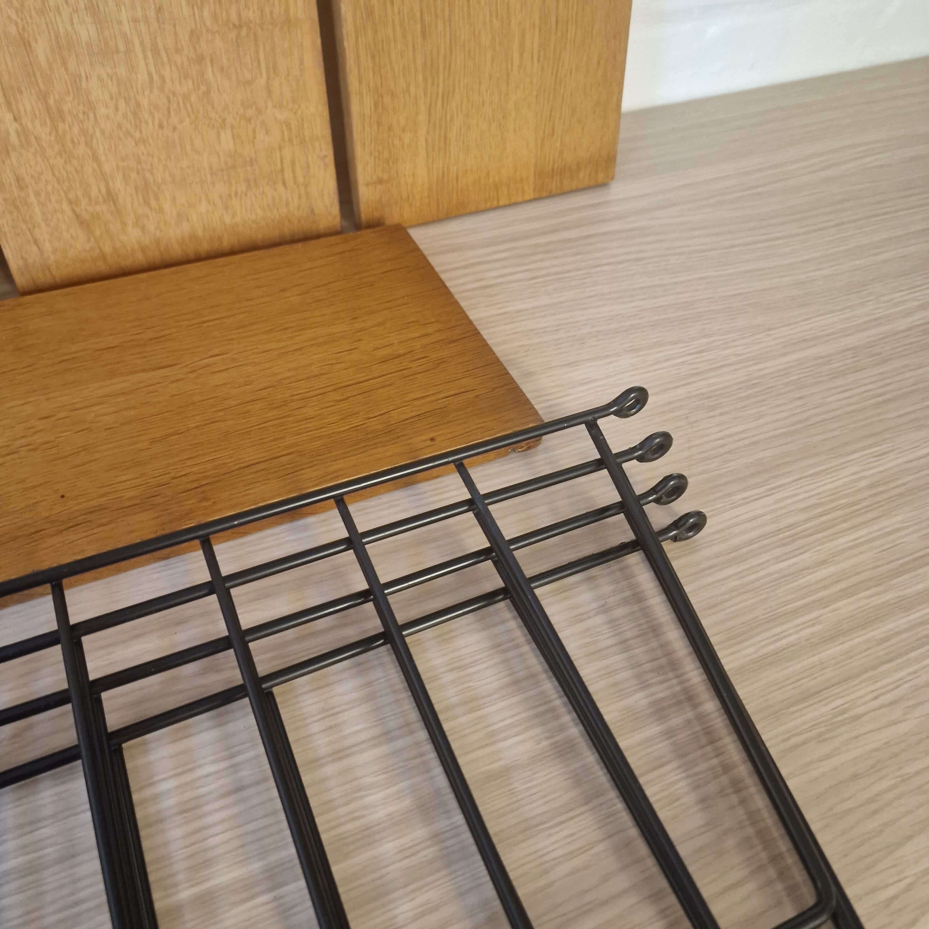 Scandinavian wall shelves teak & metal, 1960s