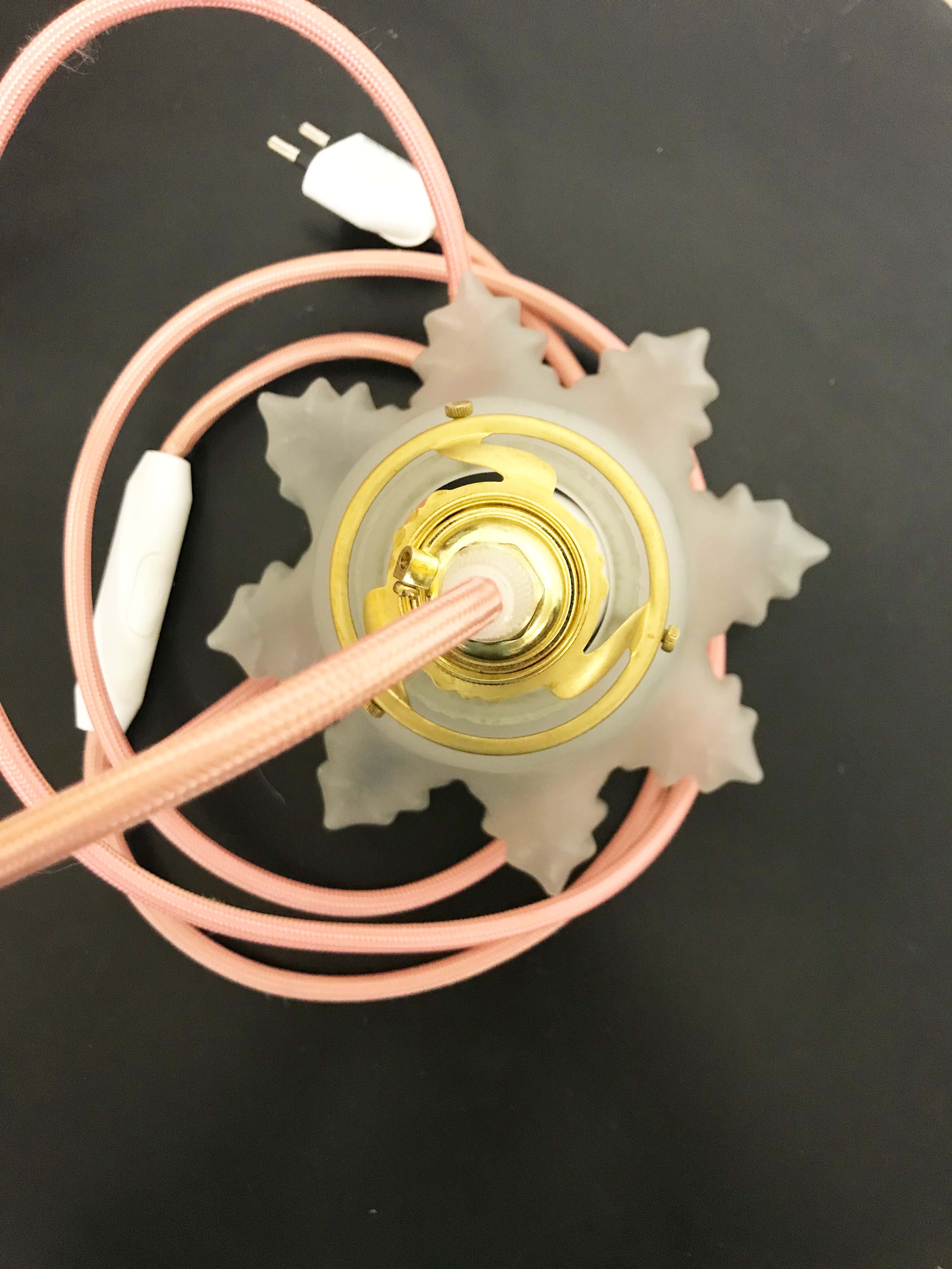 Vintage walking lamp - Polished Opaline