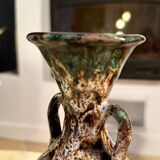 Vallauris Brown and Blue Vase in vintage ceramic