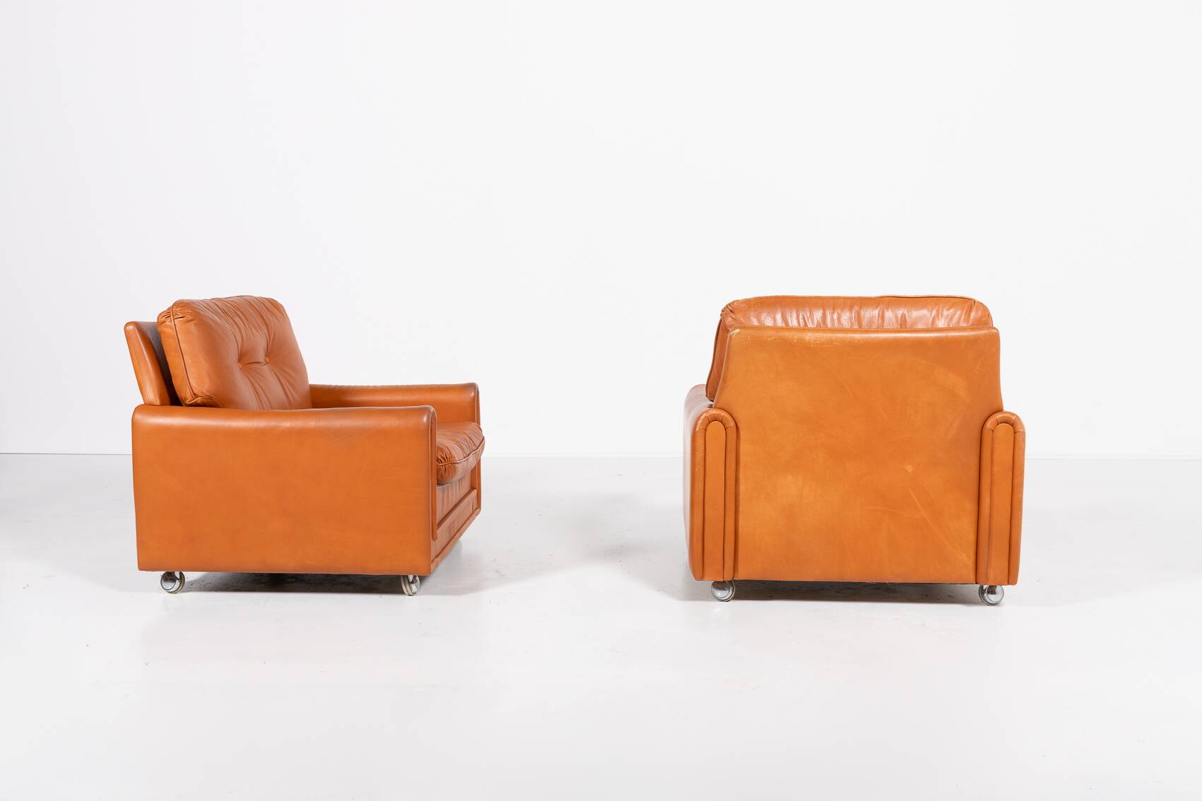 Danish Modern cognac leather armchairs from 1960’s