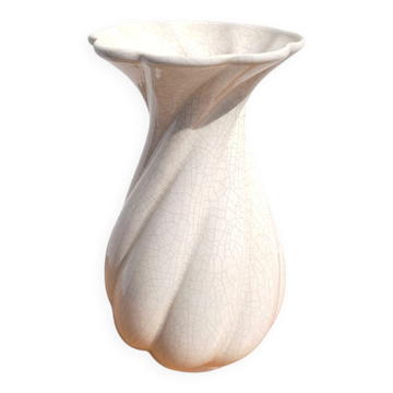 Vintage cracked ceramic vase from the Charolles pottery.