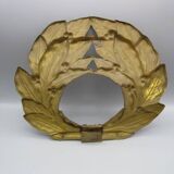 Old ornament in embossed brass - laurel wreath