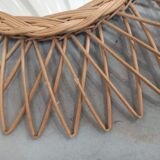 Round rattan sun mirror - 48cm