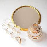 Service with cafare glasses and mirror tray