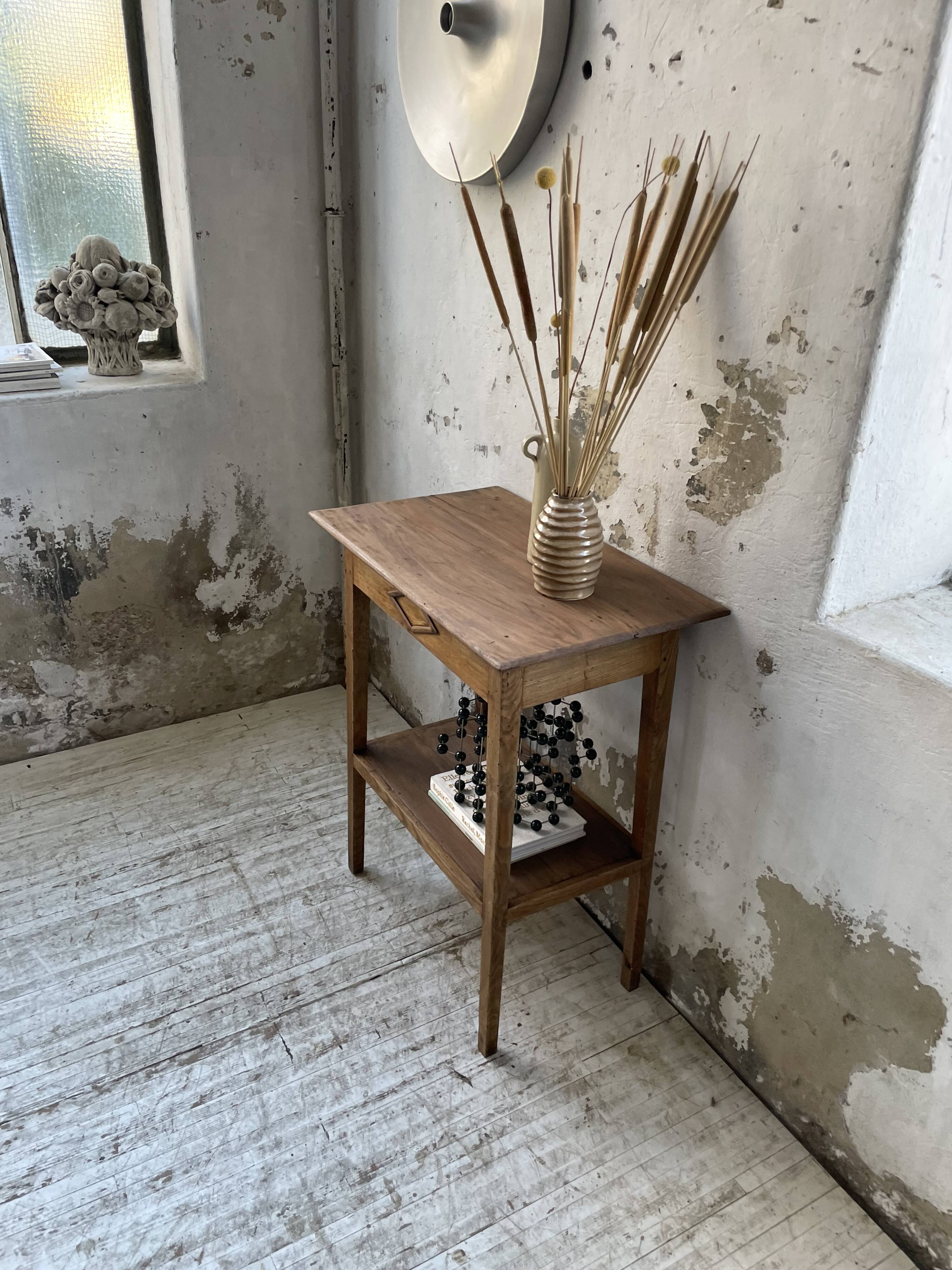 Oak spindle leg console table