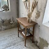 Oak spindle leg console