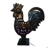 Wrought iron table lamp/rooster