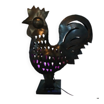 Wrought iron table lamp/rooster