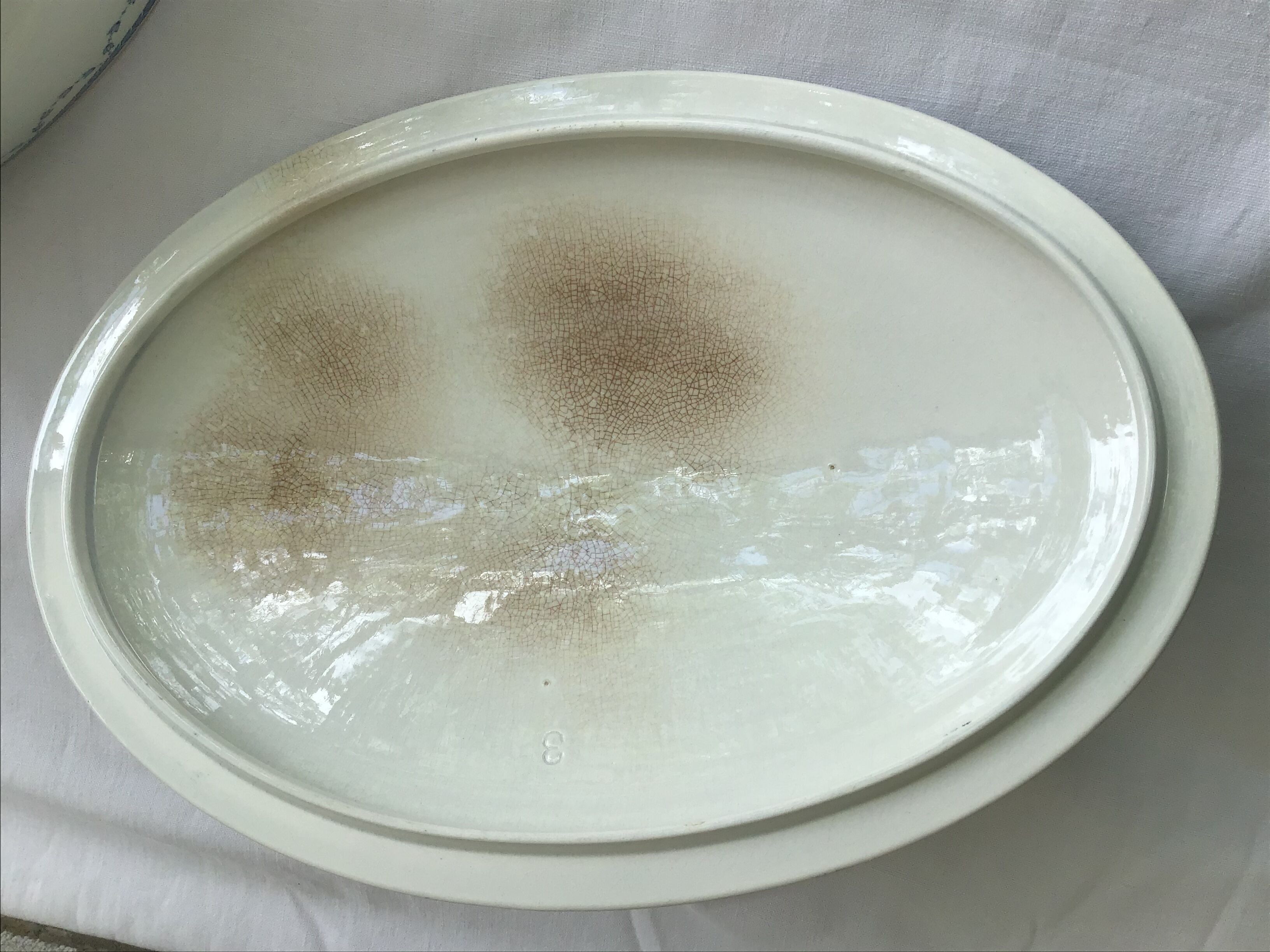 Soupière Terre de Fer oval Sarreguemines blue jeans decoration