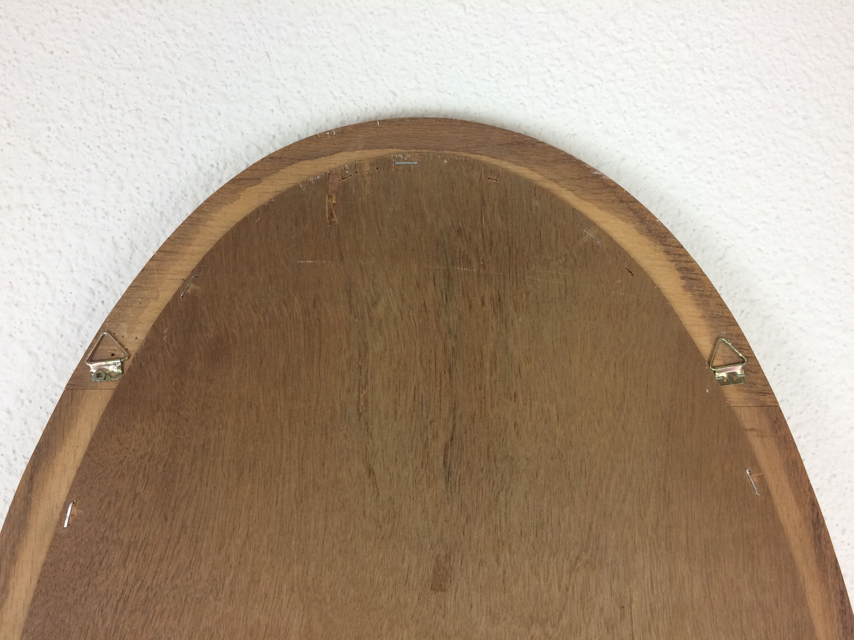 Oval mirror strapping wood 93 x 46 cm