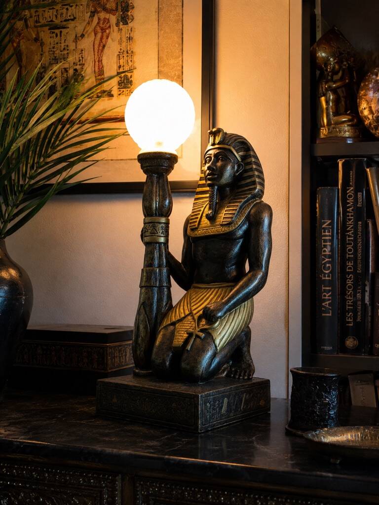 Large Egyptian lamp in the style of Tutankhamun – Vintage Egyptomania