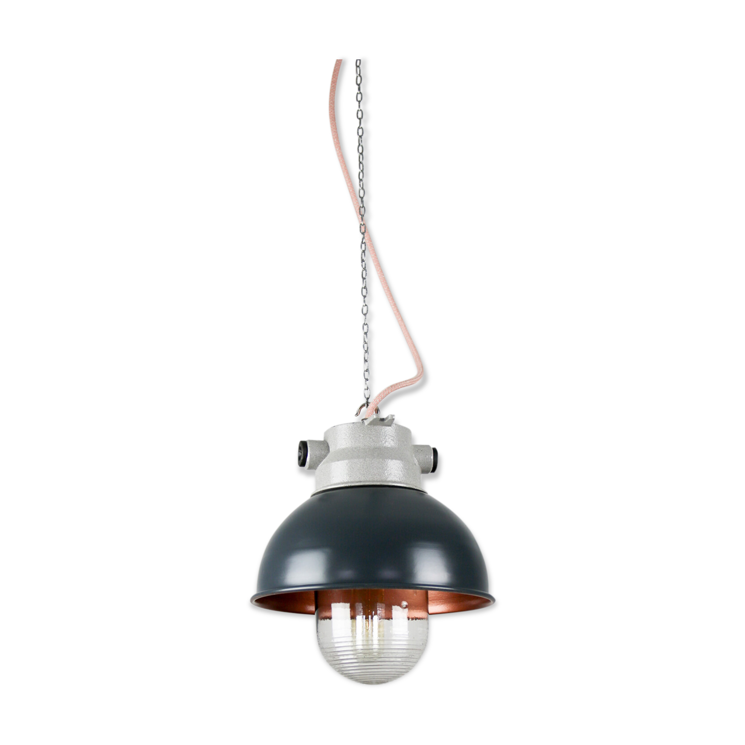 Vintage antracite industrial hanging light from TEP