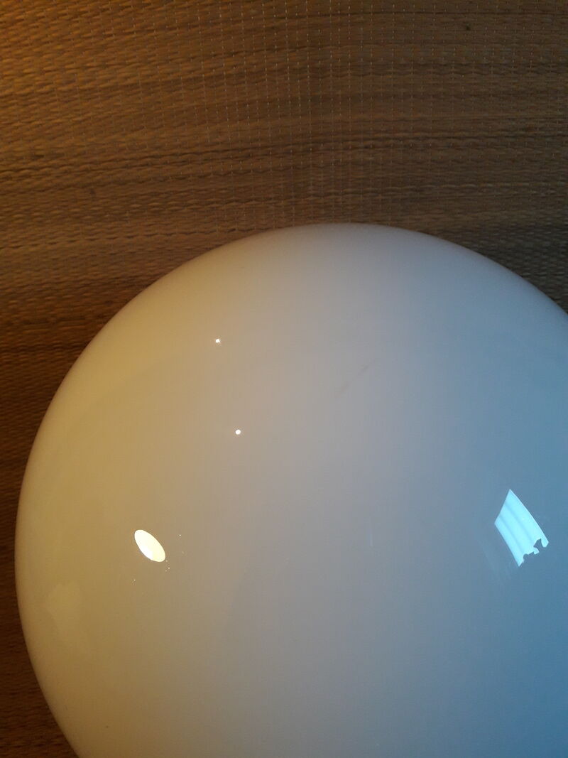 Globe 25cm old white glass