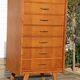 Chiffonnier 7 tiroirs chêne clair 1960
