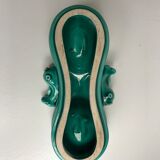 Green and gold ceramic salt shaker Art Deco 30s