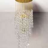 Murano glass and brass spiral chandelier, Italy, 1970s