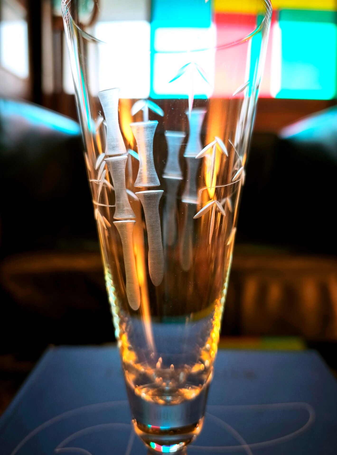 6 vintage bamboo beer glasses from the 1960s, Noritake Sasaki style.