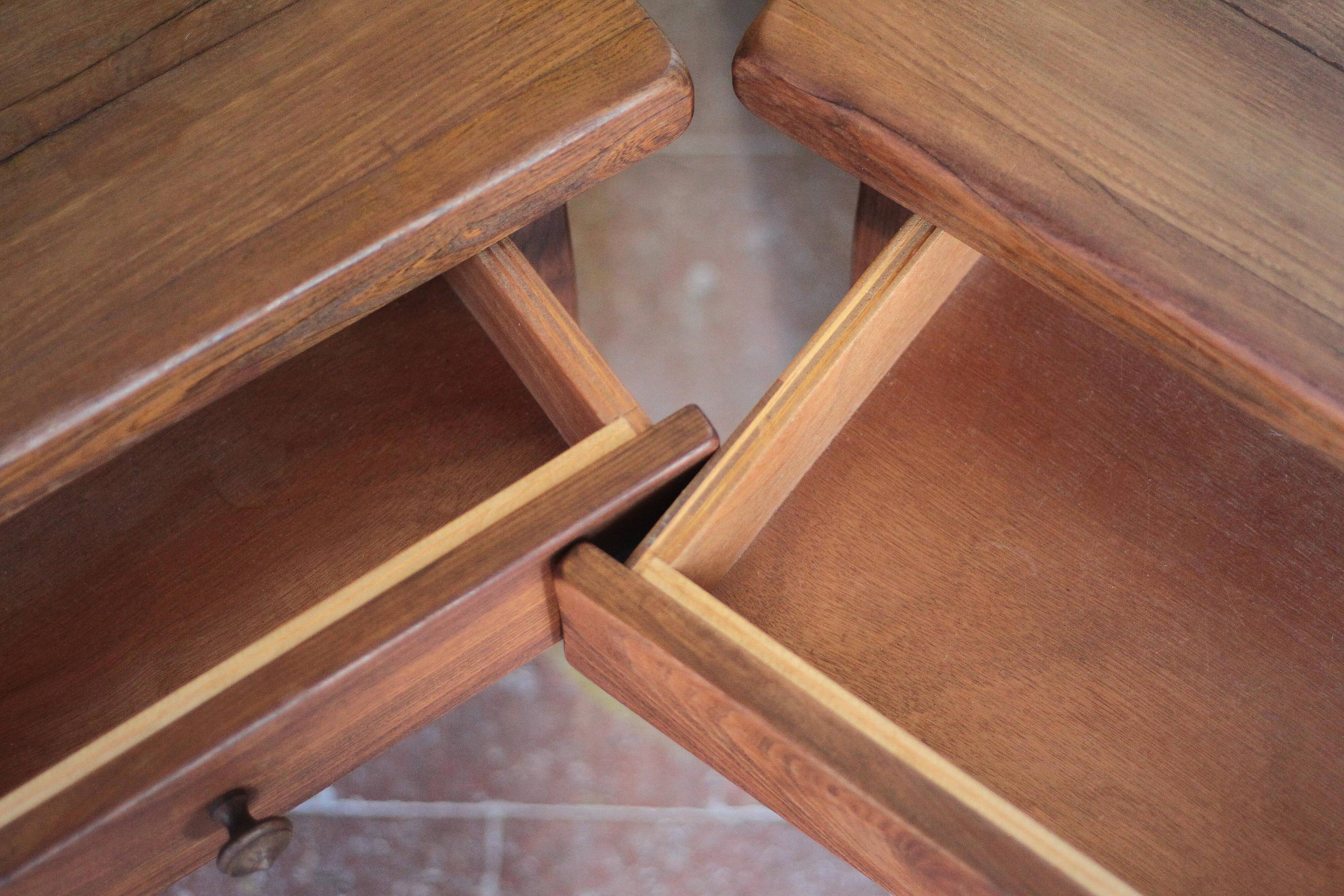 Pair of solid wood nightstands Aranjou, bedside table, end table.