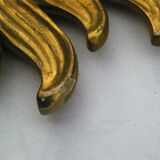 Ancien miroir soleil bombé bois doré "oeil de sorcière"