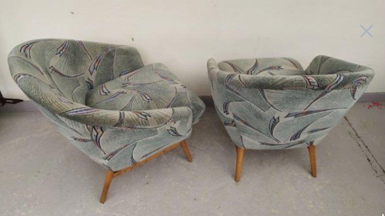 Pair of vintage bucket chairs 60s