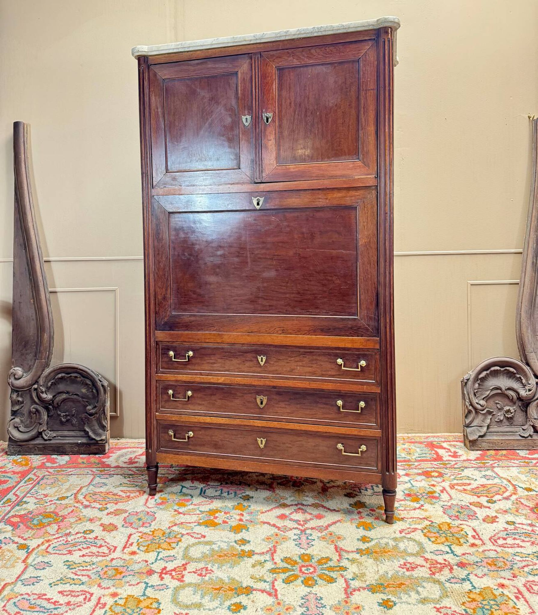 Louis XVI Mahogany Guillotine Secretary, 18th Century