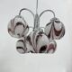 XL Italian purple and white Murano glass swirl chandelier, 1970s