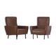 Pair of armchairs Skaï vintage brown An 60