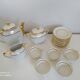 Tea set in white and gold Limoges porcelain