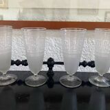Lot de 4 verres anciens gravés Art Déco