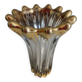 Vase ancien en cristal et doré à l'or fin