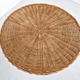 Side table in rattan and wrought iron, France, 1970s