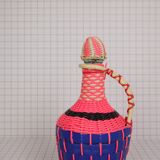 Scoubidou pink and blue bottle