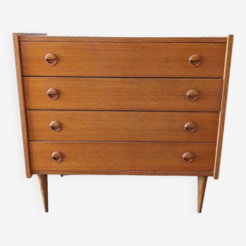 Scandinavian vintage teak chest of drawers 1960s