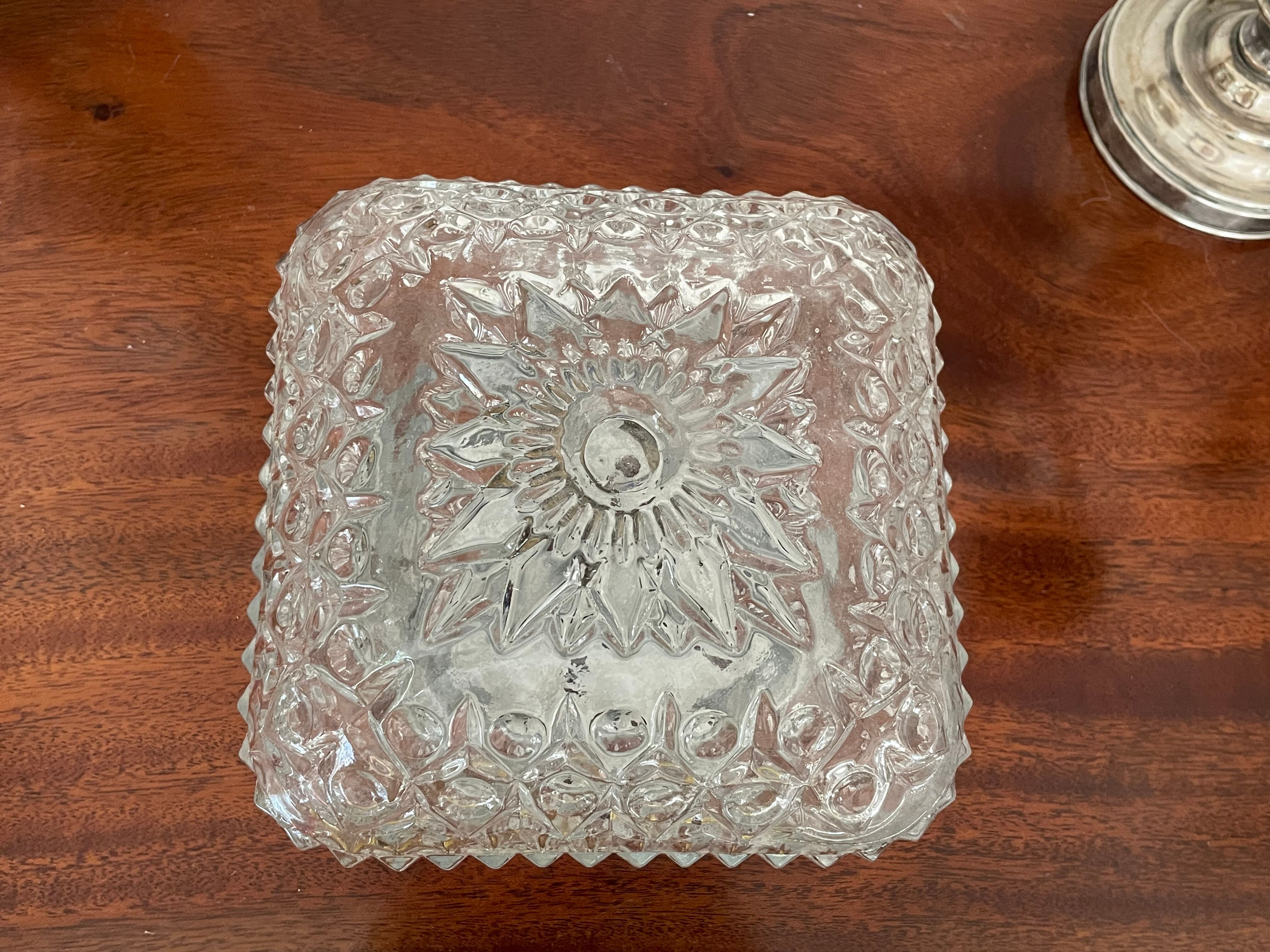Vintage molded glass ceiling lamp