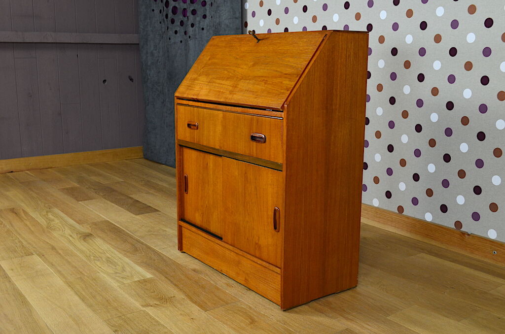 Secretary scandinavian teak gold vintage 1960
