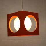Orange Poker Dice Pendant Lamp - 1970s Space Age Lighting