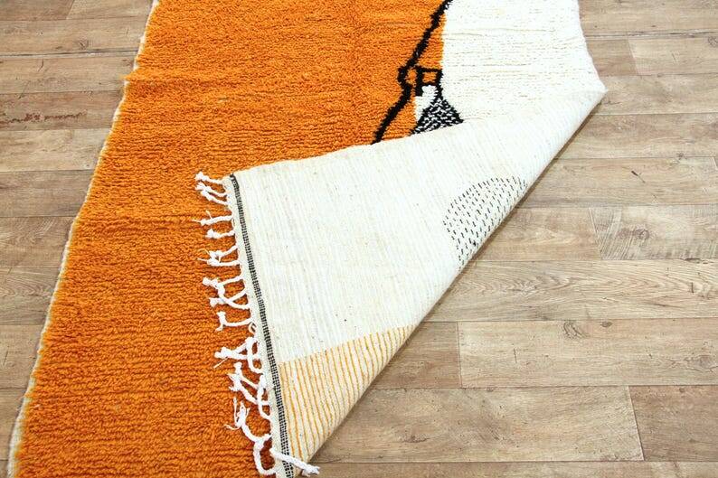 Orange tapis marocain artisanal 250cmx150cm