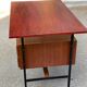 Bureau scandinave en bois et acier noir 1960 avec 2 tiroirs