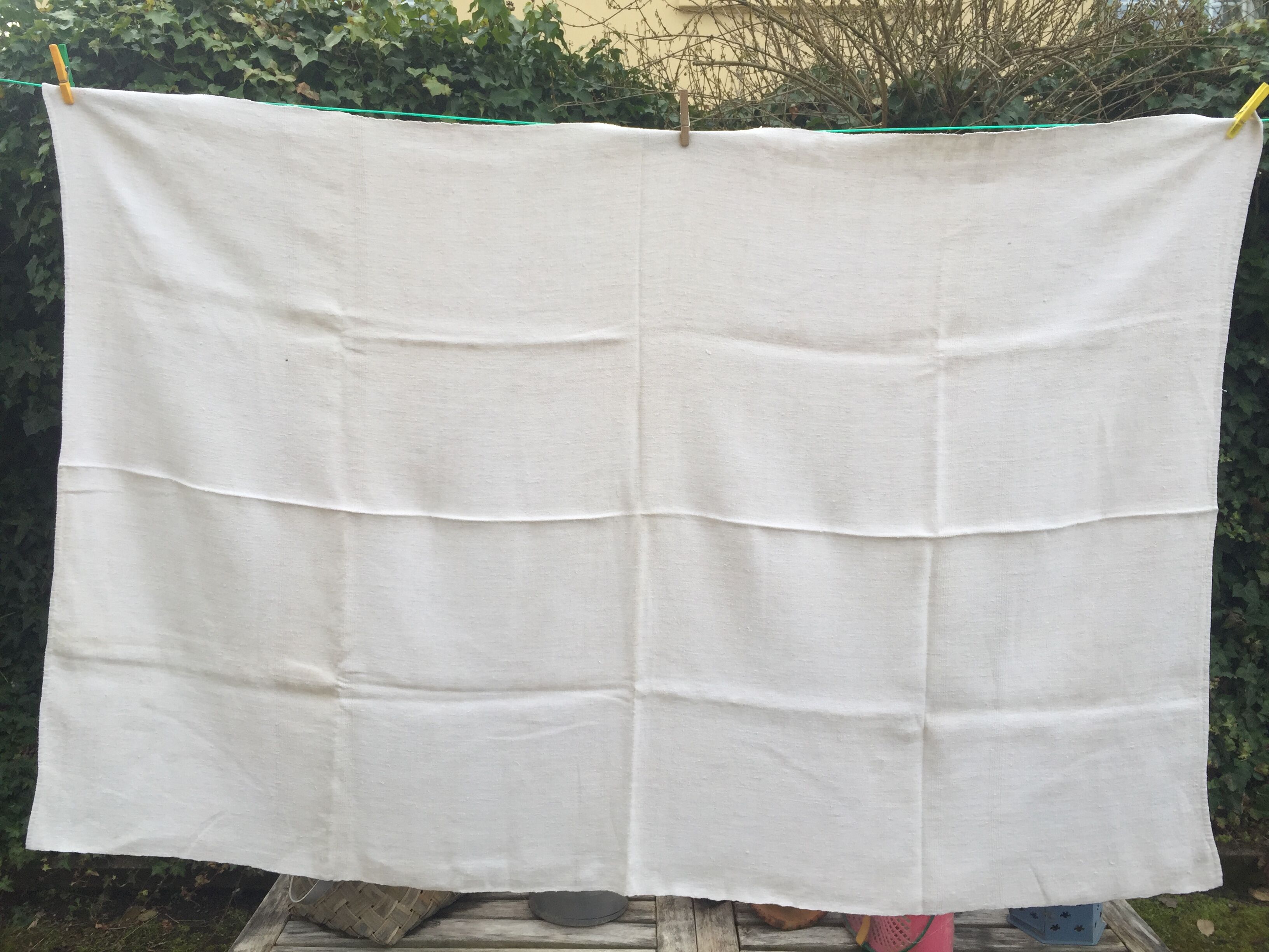 Old cotton linen tablecloth