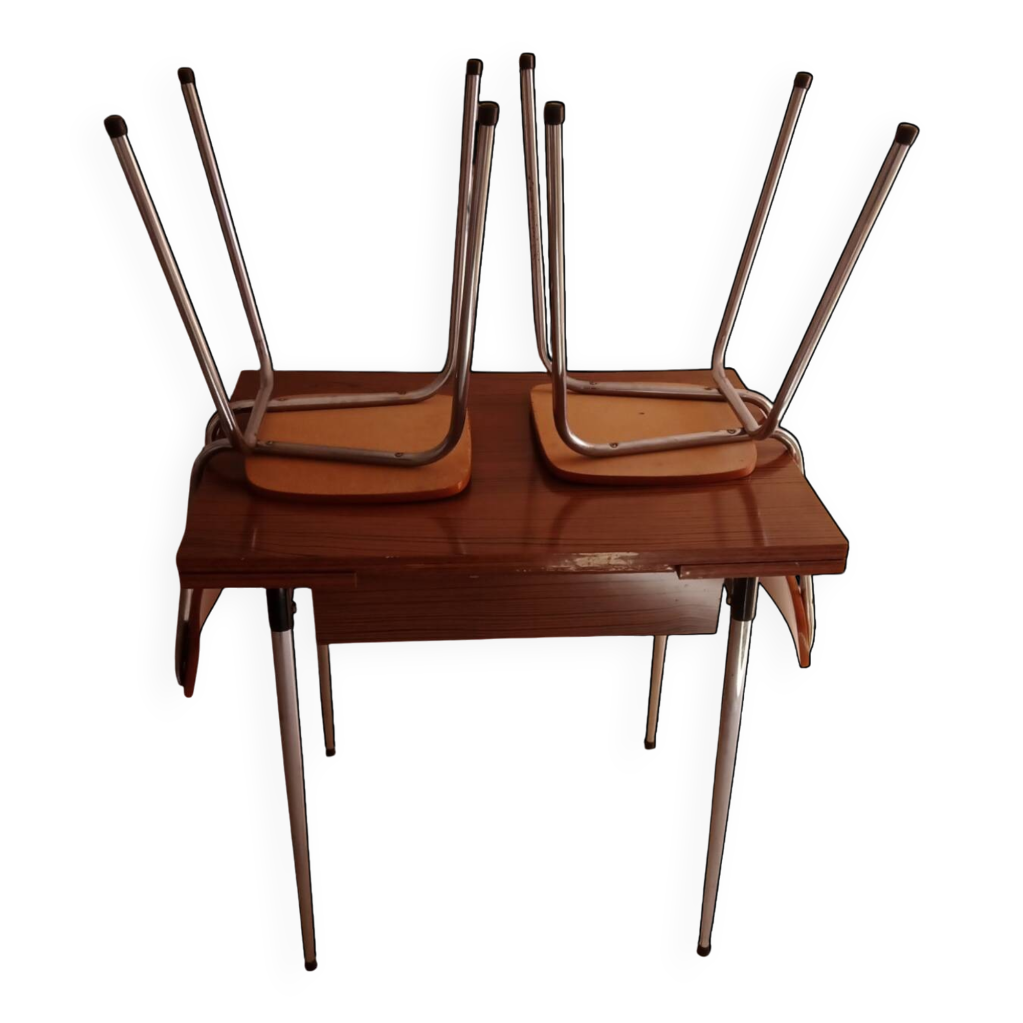 Table et 2 chaises en formica, années 60