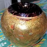 Vase en verre Jean Claude Novaro avec incrustations d’or