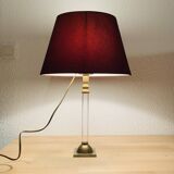 Hollywood Regency brass and plexiglass lamp, 1970s