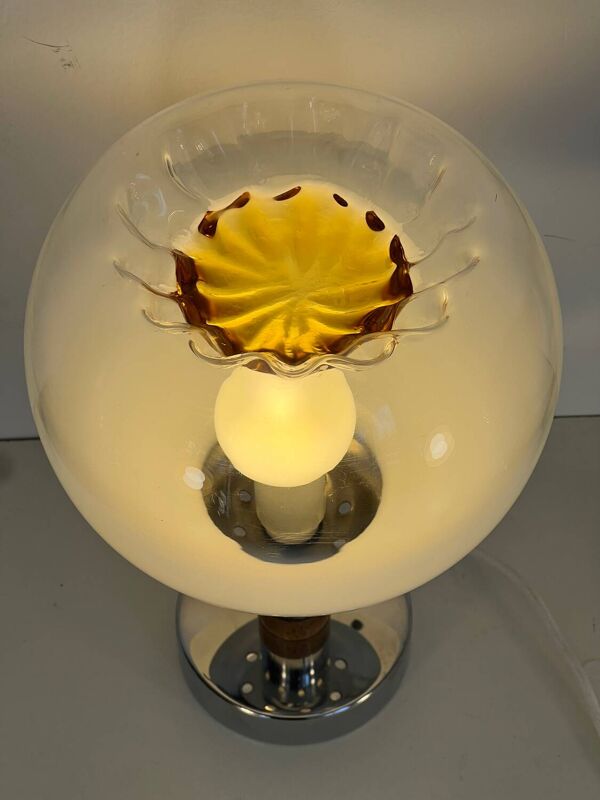 Paire de lampes de table grands globes Murano 70’