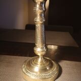 Finely chiseled bronze candle holder - End of 19th century