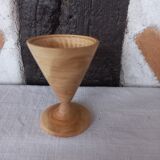 Turned wood egg cup